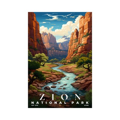 Zion National Park Poster, Travel Art, Office Poster, Home Decor | S7 - image1